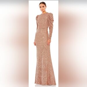 Long-Sleeve Sequin Formal Dress: Mac Duggal 26692.